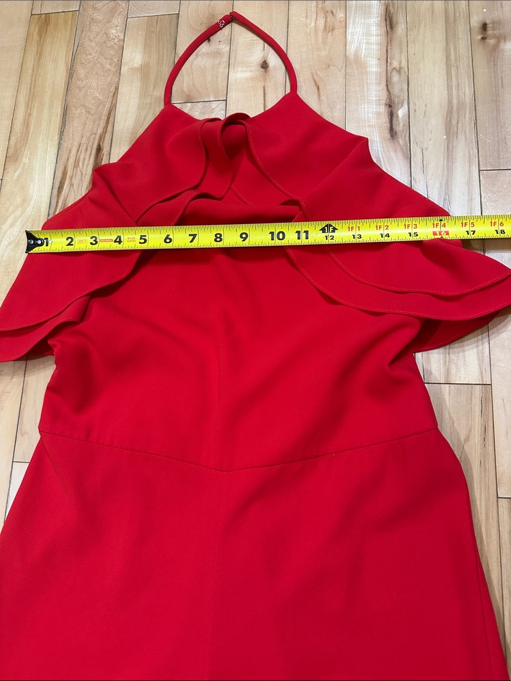 INTERMIX Red Ruffle Halter Jumpsuit - Picture 8 of 9